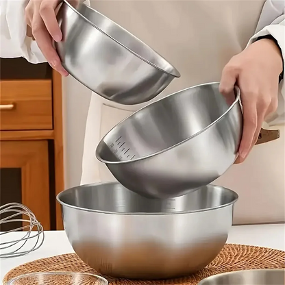 Royelux Premium Stainless Steel Mixing Bowls - Modern 5 Piece Elegant Nesting Set