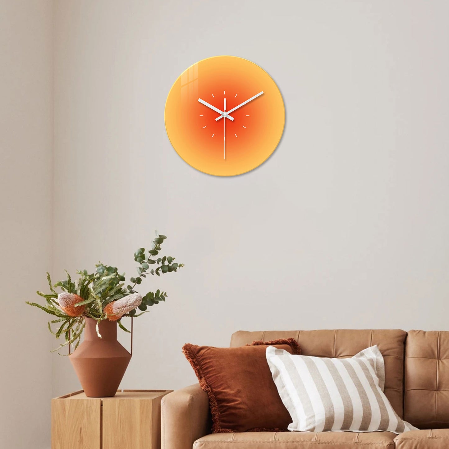 Lumora Vibrant Gradient Glass Wall Clock with Silent Sweep Movement