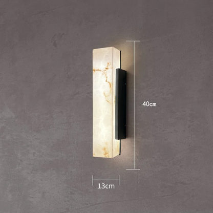 Royelux Modern Waterproof LED Outdoor Wall Light - Stainless Steel Faux Marble Fixture