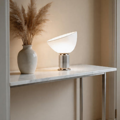 RoyaleGlow Industrial Table Lamp - Adjustable Clear Glass & Black Metal Base