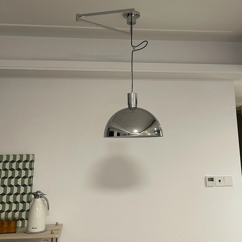 RoyaleGlow Modern Dome Pendant Light with Adjustable Swing Arm