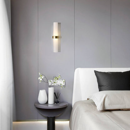 RoyaleGlow Modern Frosted Glass Tube Wall Sconce Warm White LED Light