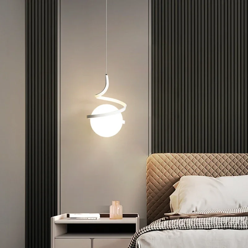 LuxRoyale Nordic LED Pendant Light With Glass Orb