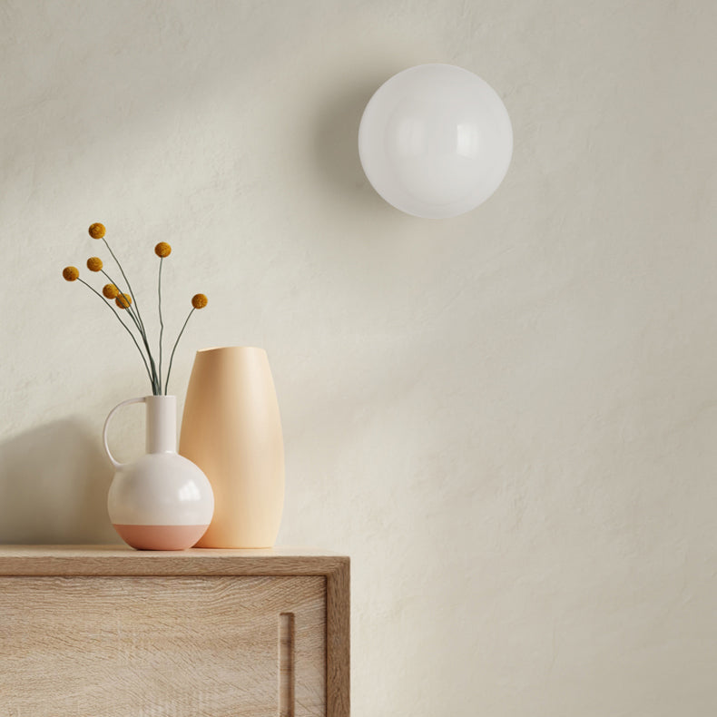 Lumora Modern Opal Glass Sphere Ceiling Light for Hallway