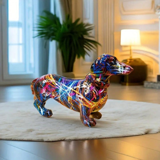 RoyaleGlow Artistic Dachshund Figurine for Home Decor