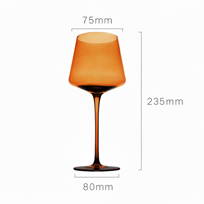 LuxRoyale Rainbow Wine Glass Set of 6 - Handcrafted Colorful Drinking Glasses