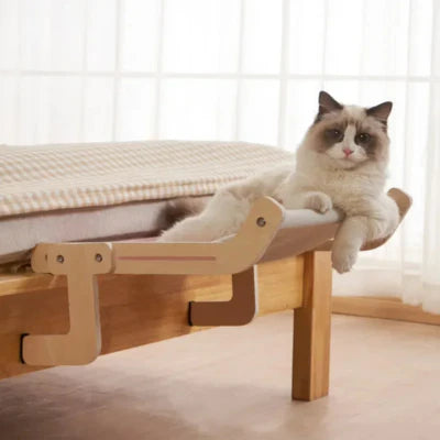 Royaleva Wooden Cat Hammock Bed - Stylish Elevated Lounger