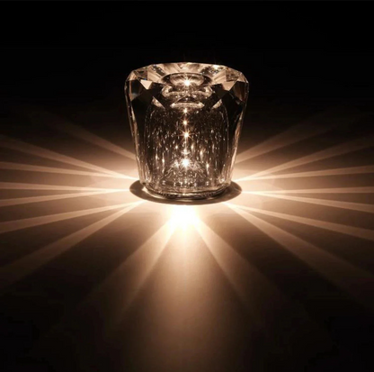 LuxRoyale Crystal Diamond Accent Lamp Rechargeable LED Tabletop Decor