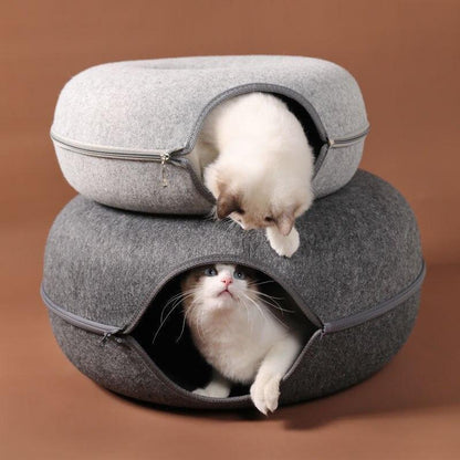 Cat Tunnel Bed for Healthy, Happy, and Active Cats – Multifunctional Design for Play, Sleep, and Hide – Durable, Comfy, and Scratch-Resistant Felt Material, Ideal for Mental Stimulation and Behavior EnrichmentCat Tunnel Bed for Healthy, Happy, and Active Cats – Multifunctional Design for Play, Sleep, and Hide – Durable, Comfy, and Scratch-Resistant Felt Material, Ideal for Mental Stimulation and Behavior Enrichment
