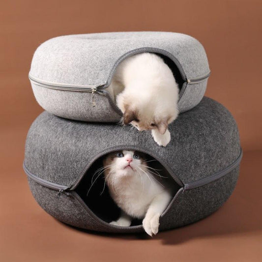 Cat Tunnel Bed for Healthy, Happy, and Active Cats – Multifunctional Design for Play, Sleep, and Hide – Durable, Comfy, and Scratch-Resistant Felt Material, Ideal for Mental Stimulation and Behavior EnrichmentCat Tunnel Bed for Healthy, Happy, and Active Cats – Multifunctional Design for Play, Sleep, and Hide – Durable, Comfy, and Scratch-Resistant Felt Material, Ideal for Mental Stimulation and Behavior Enrichment