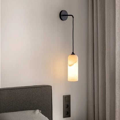 Royelux Modern Natural Marble Wall Sconce - Elegant Stone & Brass Wall Light