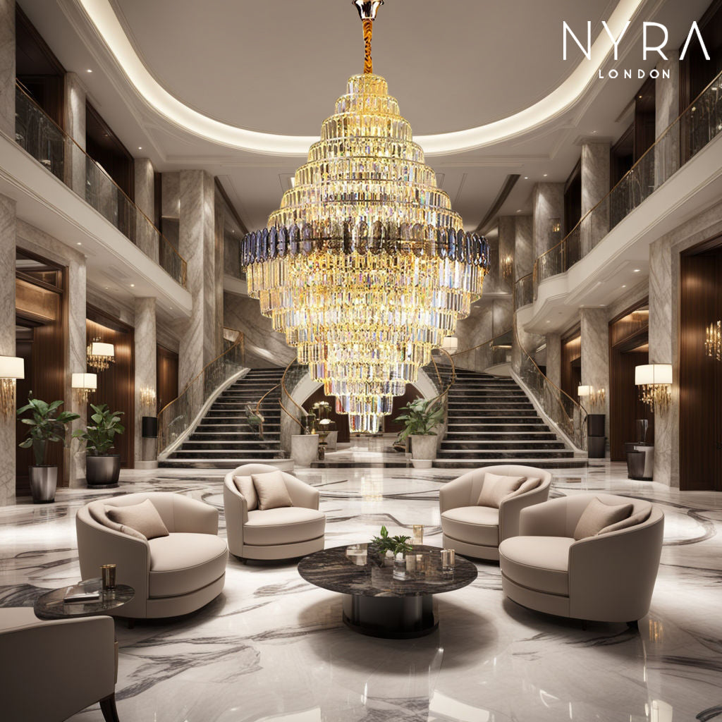 RoyaleGlow Anwar Crystal Chandelier Custom Size Luxury