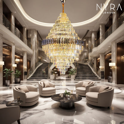 RoyaleGlow Anwar Crystal Chandelier Custom Size Luxury