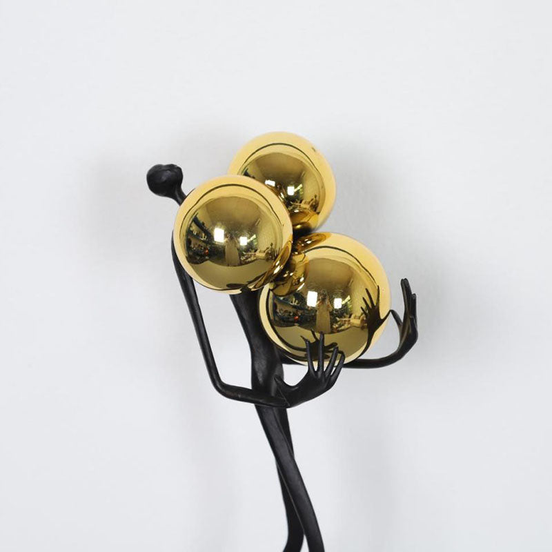 Royelux Modern Abstract Metal & Gold Sphere Sculpture - Elegant Home Decor Figurine