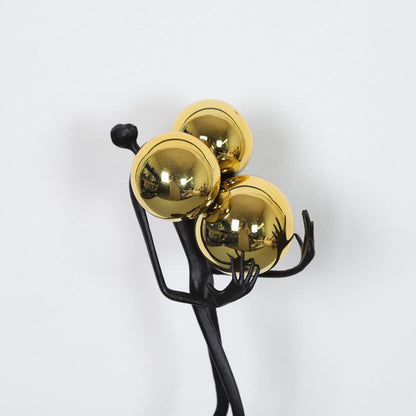 Royelux Modern Abstract Metal & Gold Sphere Sculpture - Elegant Home Decor Figurine