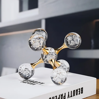 Royaleva Gold Glass Bubble Desk Sculpture Paperweight