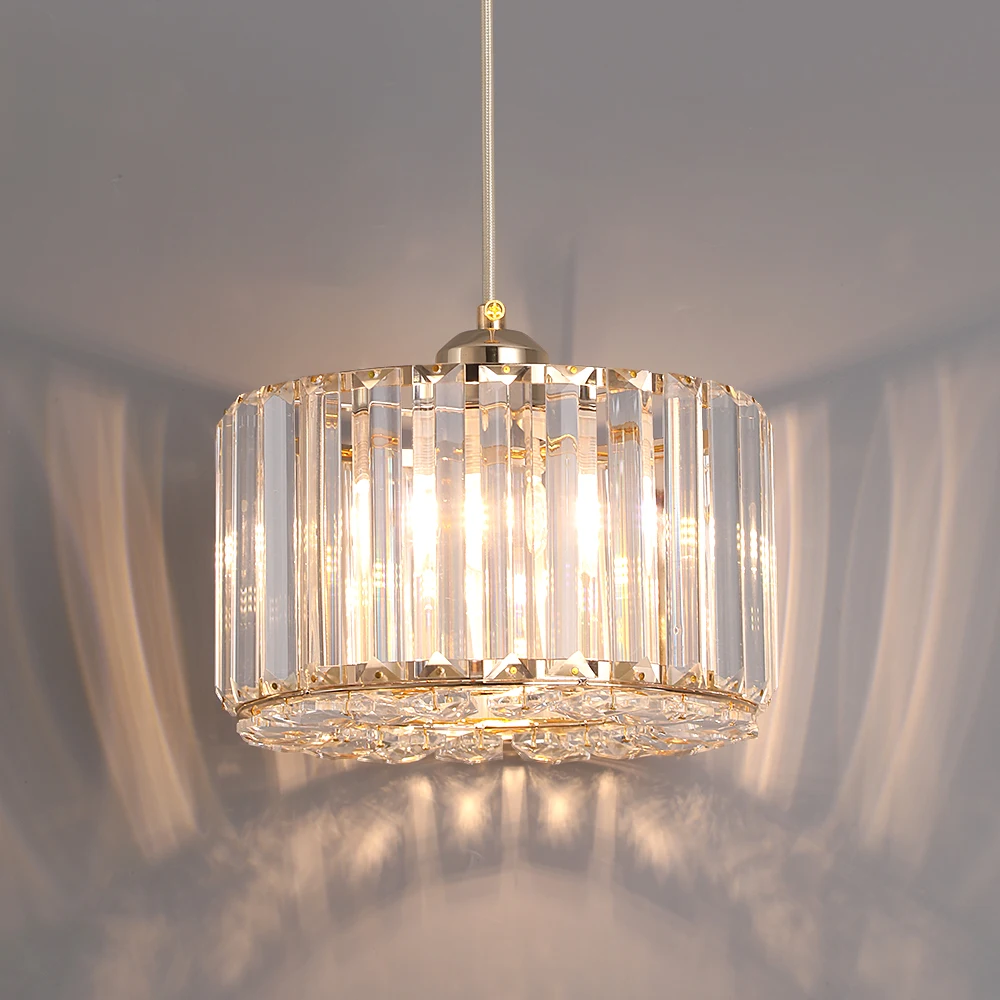 LuxRoyale Round Crystal Chandelier Pendant Light for Dining Room or Foyer