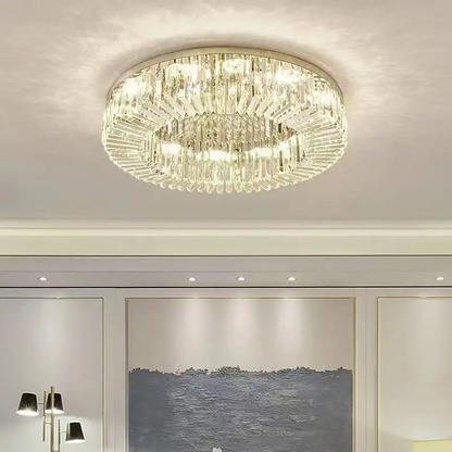 RoyaleGlow Luxury Crystal Ring Chandelier for Living Room & Dining Room Lighting
