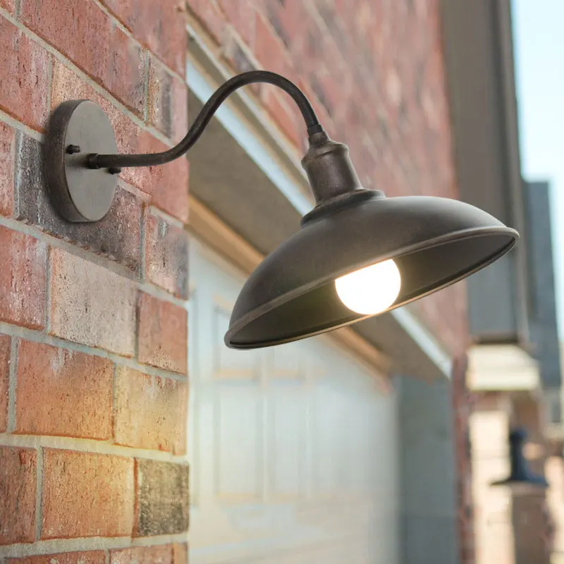 Royaleva Industrial Matte Black Metal Wall Sconce with Exposed Bulb