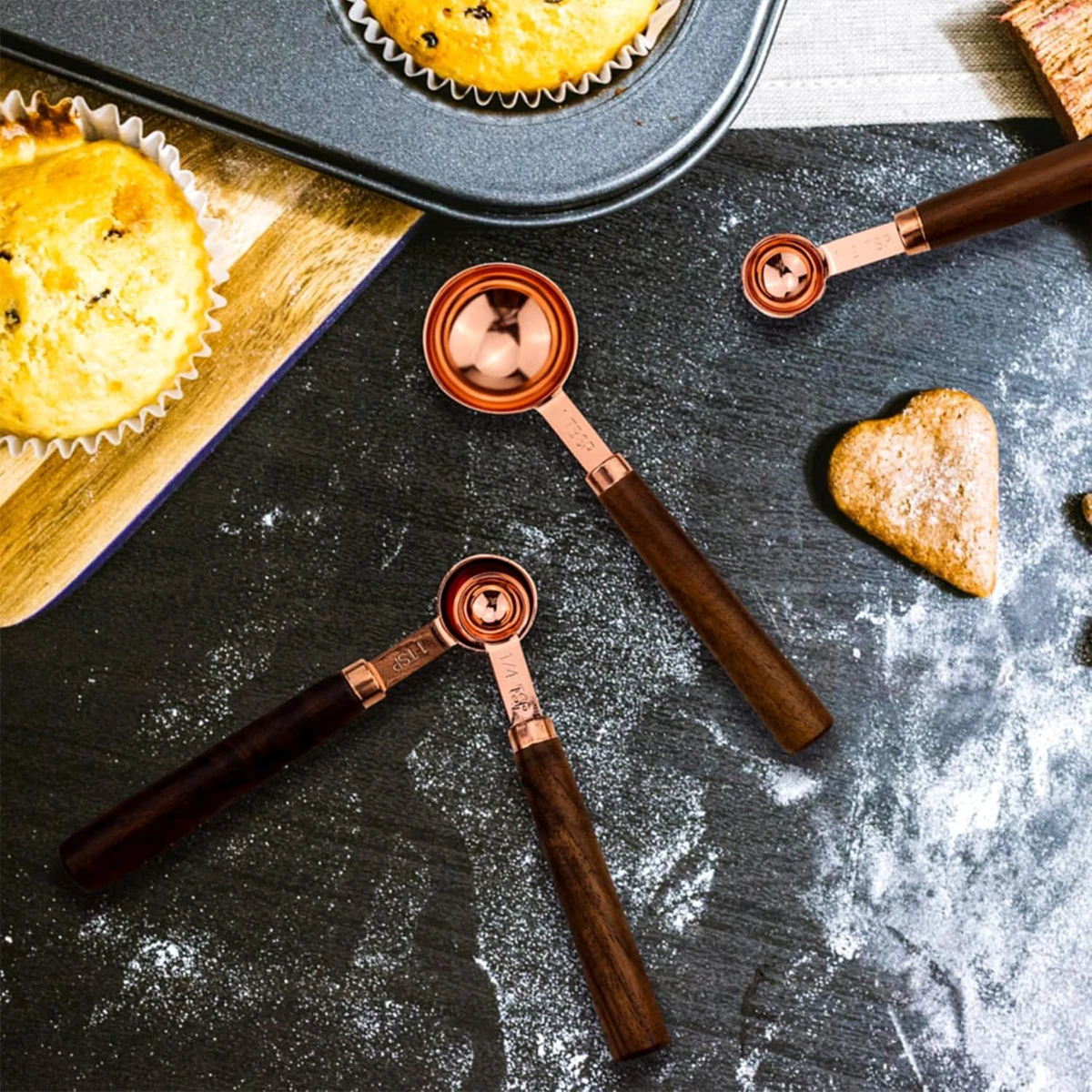 Lumora Copper Measuring Set Premium Precision Kitchen Tool Elegant Design