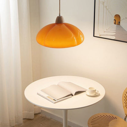 RoyaleGlow Retro Glass Pumpkin Pendant Light-Hanging Ceiling Lamp For Kitchen & Dining