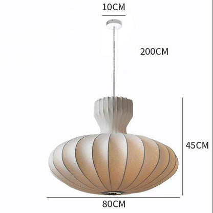 RoyaleGlow Nordic Minimalist Fluted Silk Pendant Chandelier LED Lamp