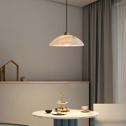 Royelux Alabaster Dome Pendant Light - Natural Stone Ceiling Fixture for Kitchen Island