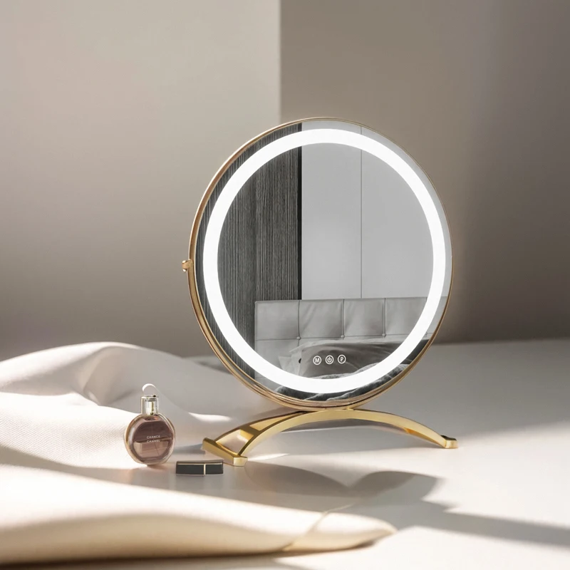 RoyaleGlow Round LED Vanity Mirror with Smart Touch & 360° Rotation