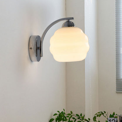 Royelux Vintage Art Deco Wall Lamp with White Glass Shade Brass Finish, Luxury Wall Lighting