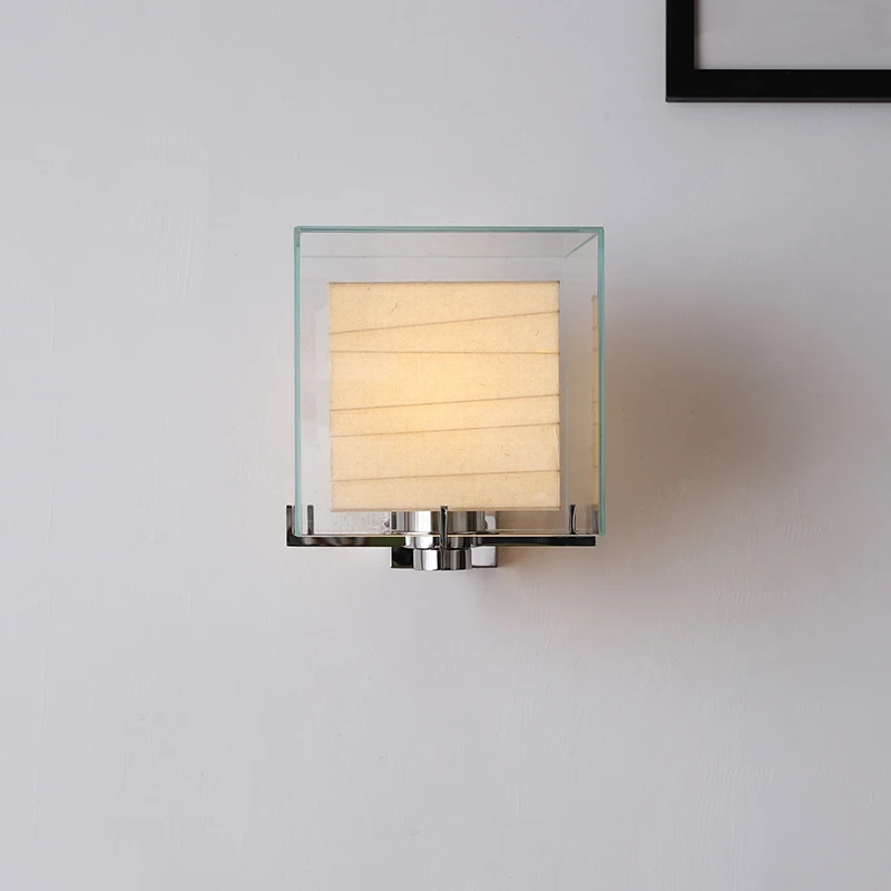 RoyaleGlow Modern Glass Cube Wall Sconce Lighting Fixture