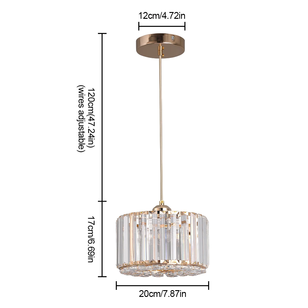 LuxRoyale Round Crystal Chandelier Pendant Light for Dining Room or Foyer