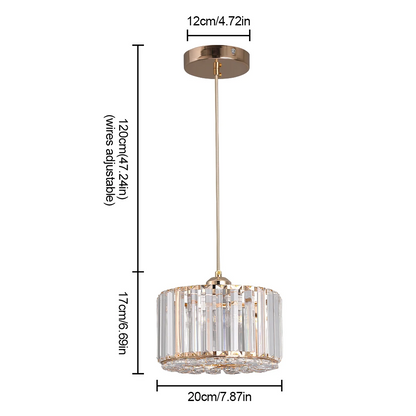 LuxRoyale Round Crystal Chandelier Pendant Light for Dining Room or Foyer