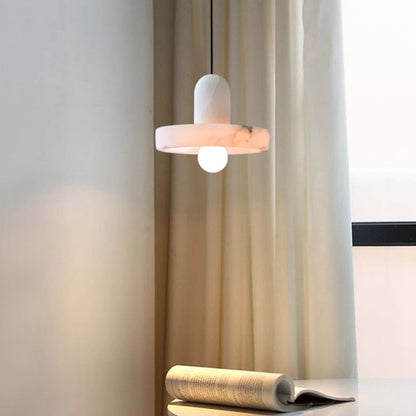 Royelux Marble Dining Pendant Light-Modern Minimalist White Stone Fixture