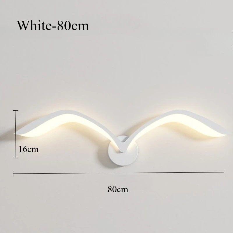 Lumora Nordic Seagull LED Wall Sconce - Modern Minimal Wing Design, Wall-Mounted