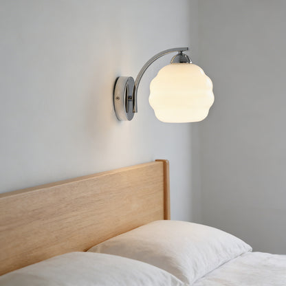 Royelux Vintage Art Deco Wall Lamp with White Glass Shade Brass Finish, Luxury Wall Lighting