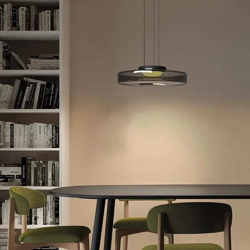 Lumora Glass Pendant Light Modern Bauhaus Inspired Ceiling Fixture For Kitchen, Living Room