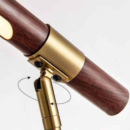 RoyaleGlow Minimalist Wood & Brass LED Desk Lamp - Modern Design for Home Office