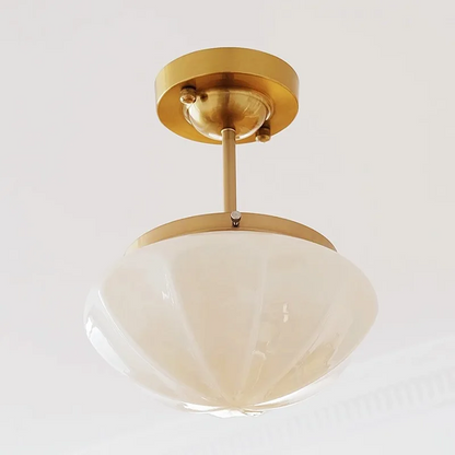 Royallure White Jade Glass Chandelier with Antique Copper Finish for Living Room & Entryway