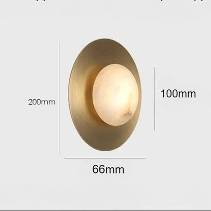 Royelux Modern Brass Round Wall Sconce - Elegant Ambient Light