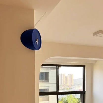 Royelux Contemporary Orange Wall Clock with Architectural Corner Fit