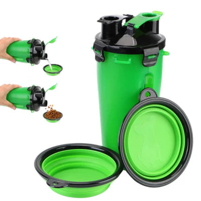 Royaleva 2in1 Collapsible Pet Water Bottle and Feeder