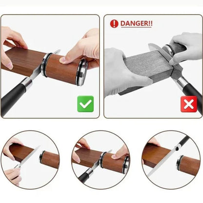 Luxora Tumbler Knife Sharpener with Adjustable Angle and Smooth Rolling Action for Precision Sharpening