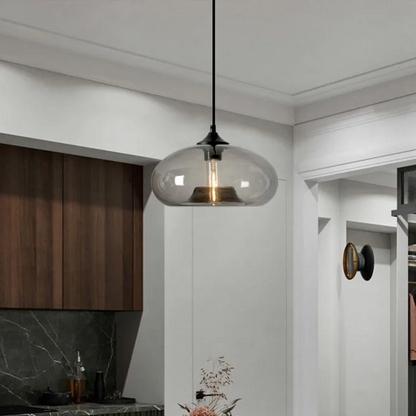 Rayvia Modern Red Colored Glass Pendant Light Hanging Kitchen Dining Fixture