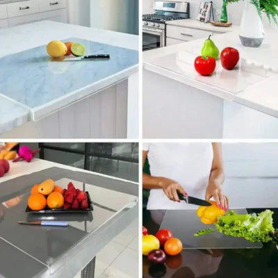Royaleva Clear Acrylic Cutting Board with Counter Lip
