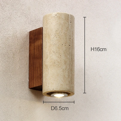 RoyaleGlow Travertine Stone LED Wall Sconce - Minimalist Up And Down Light