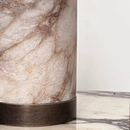 RoyaleGlow Natural Alabaster Modern Accent Lamp - Elegant Bottle Shaped Table Light