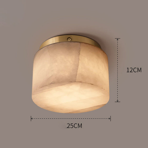 Royelux Alabaster Round Flush Mount Ceiling Light for Elegant Interiors