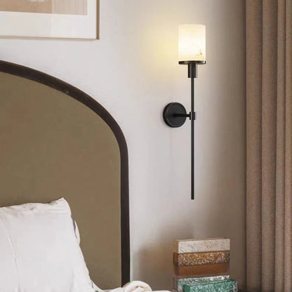 Royelux Modern Alabaster Wall Sconce - Elegant Transitional Brass & Glass Light