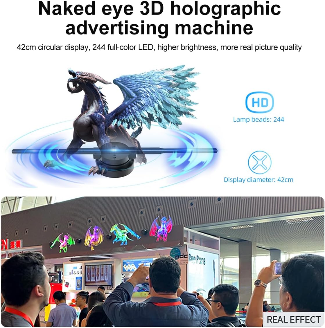 Royaleva 3D Hologram LED Fan Projector for Stunning Displays