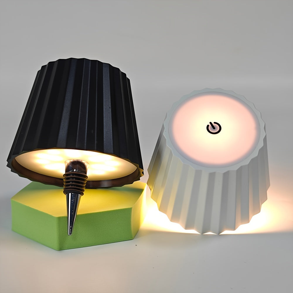 Striped Wireless Bottle Lamp - Black